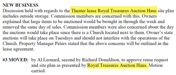 Depot Cinema (Woodside Depot Cinema, Kinross Depot Cinema) - Kinross Twp Meeting Minutes 2002